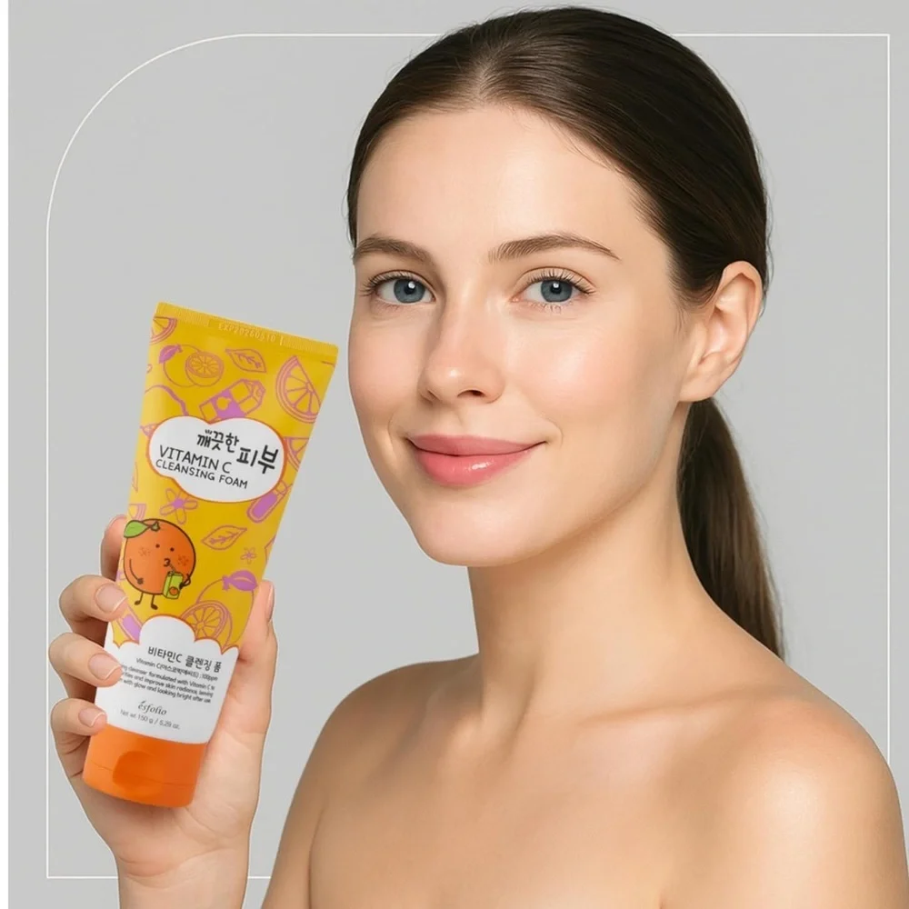 🍊 Esfolio Vitamin C Cleansing Foam 150g Brightening K-Beauty Cleanser NWT 🍊